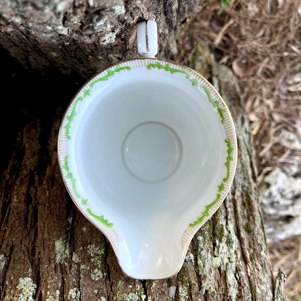 KONGO China STS Japan Floral Creamer Green Swirl Tan Border RARE Collectible - Picture 10 of 16
